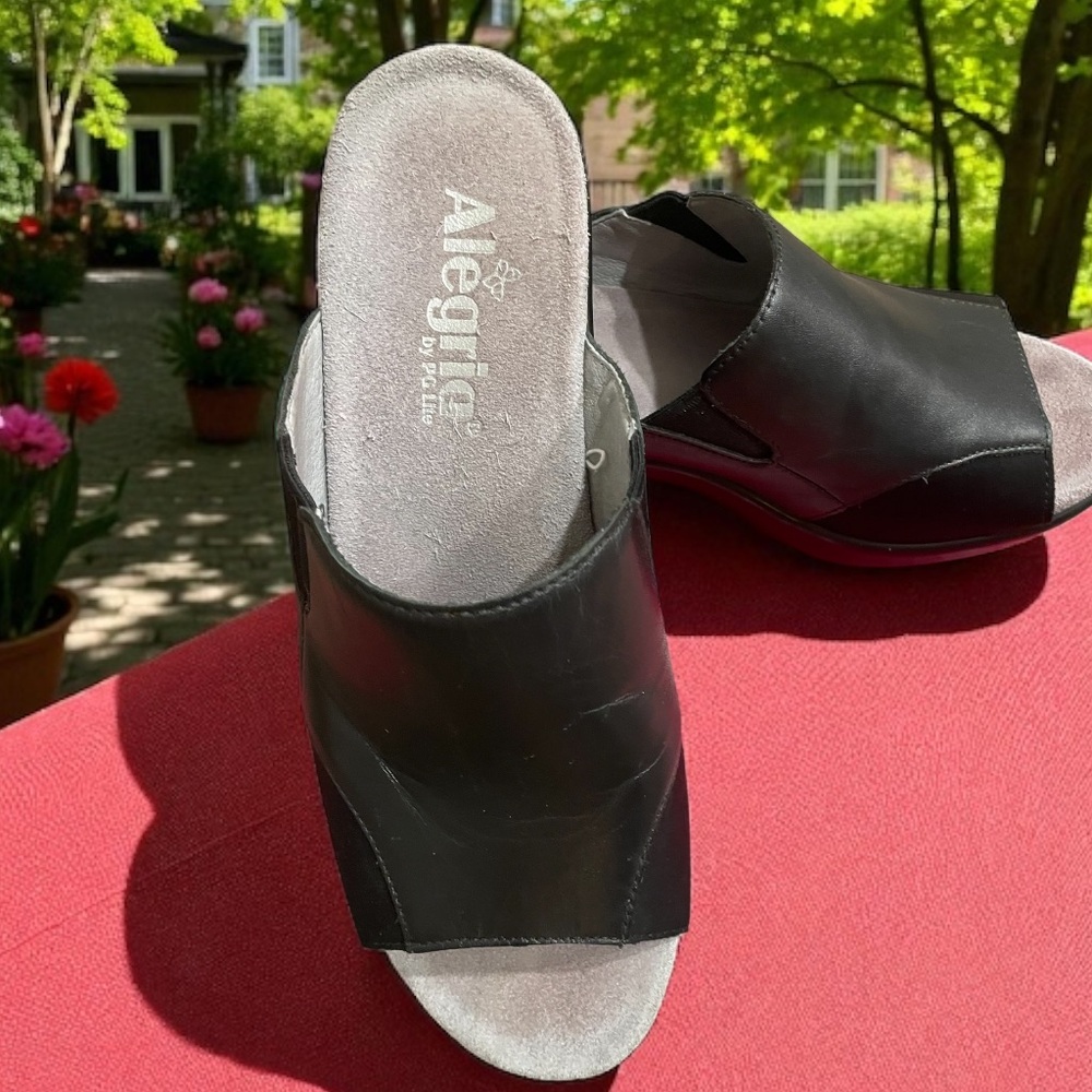 Alegria Women's Black Nappa Open-Toe Mules
Very Good Condition    size 38 - Picture 2 of 16